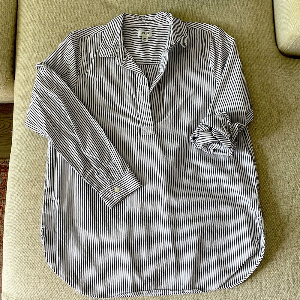 J.Crew Long Sleeve Cotton Tunic Shirt - Jcrew Factory Grey
Striped MP